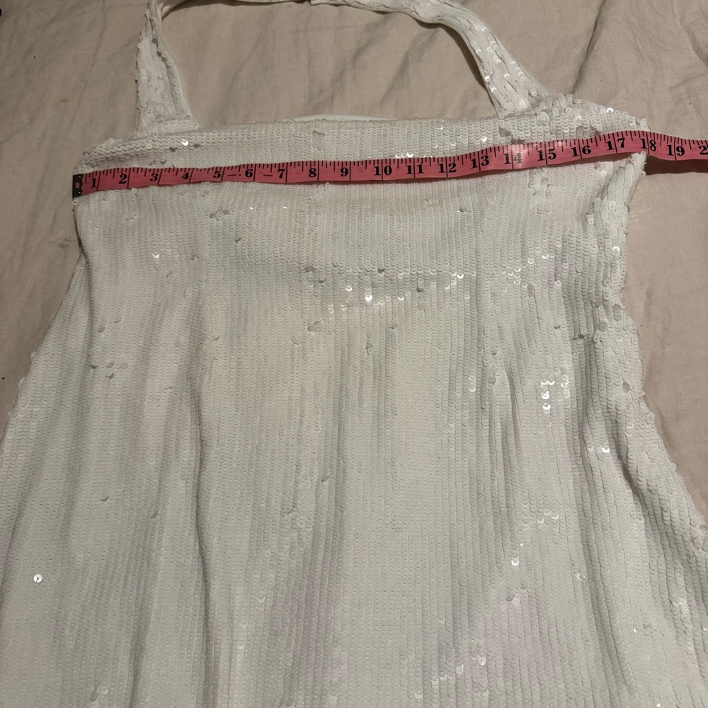 Show Me Your Mini Dress MuMu Womens Size XL White Samba White Sequin Halter - Picture 6 of 14